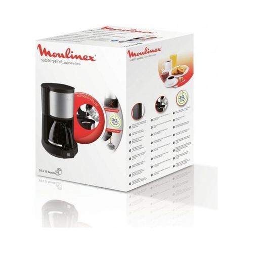 Cafetiere Subito 15 Tasses 1000 W 1,25 L Noir/silver Moulinex