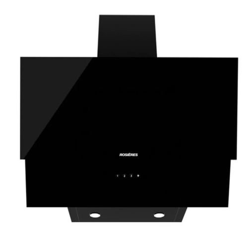 Hotte Inclinée Rosières RDG6CBHT 60 cm Verre Noir, 3 Vitesses